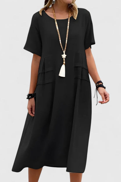 Sonnet | Women’s Elegant Short Sleeve Midi Dress
