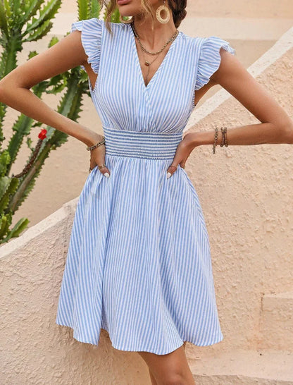 Brynn | Women’s Striped Airy Midi Sundress