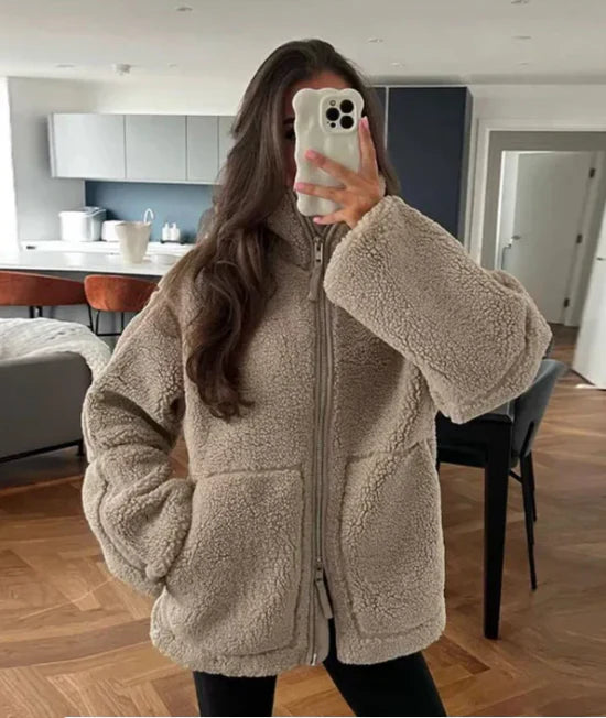 Cindy | Women’s Oversized Teddy Fleece Winter Jacket
