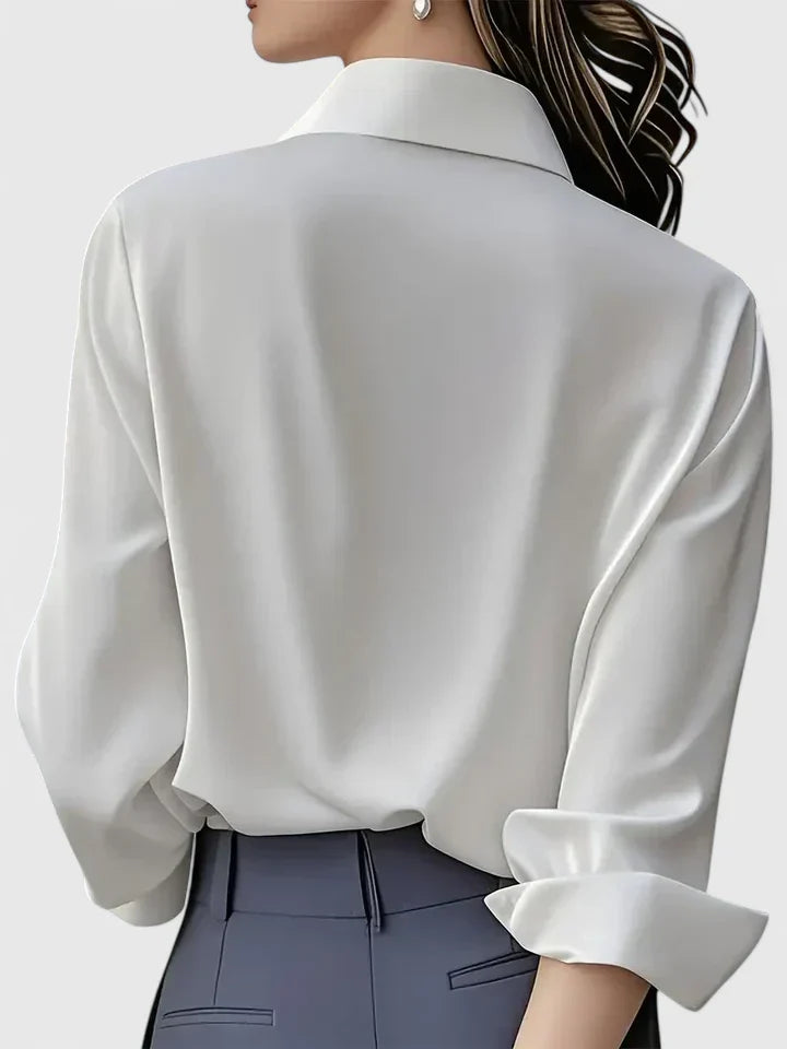 Celeste | Women’s Elegant Satin Long Sleeve Blouse