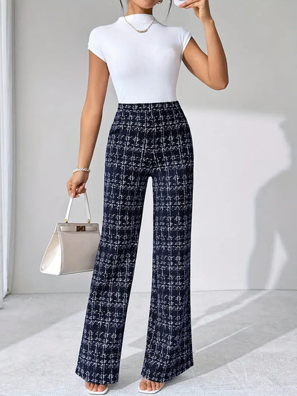 Danica | Women’s Tweed Plaid Flare Pants
