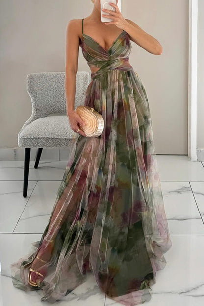 Arabella | Women’s Elegant Pleated Halter Maxi Dress