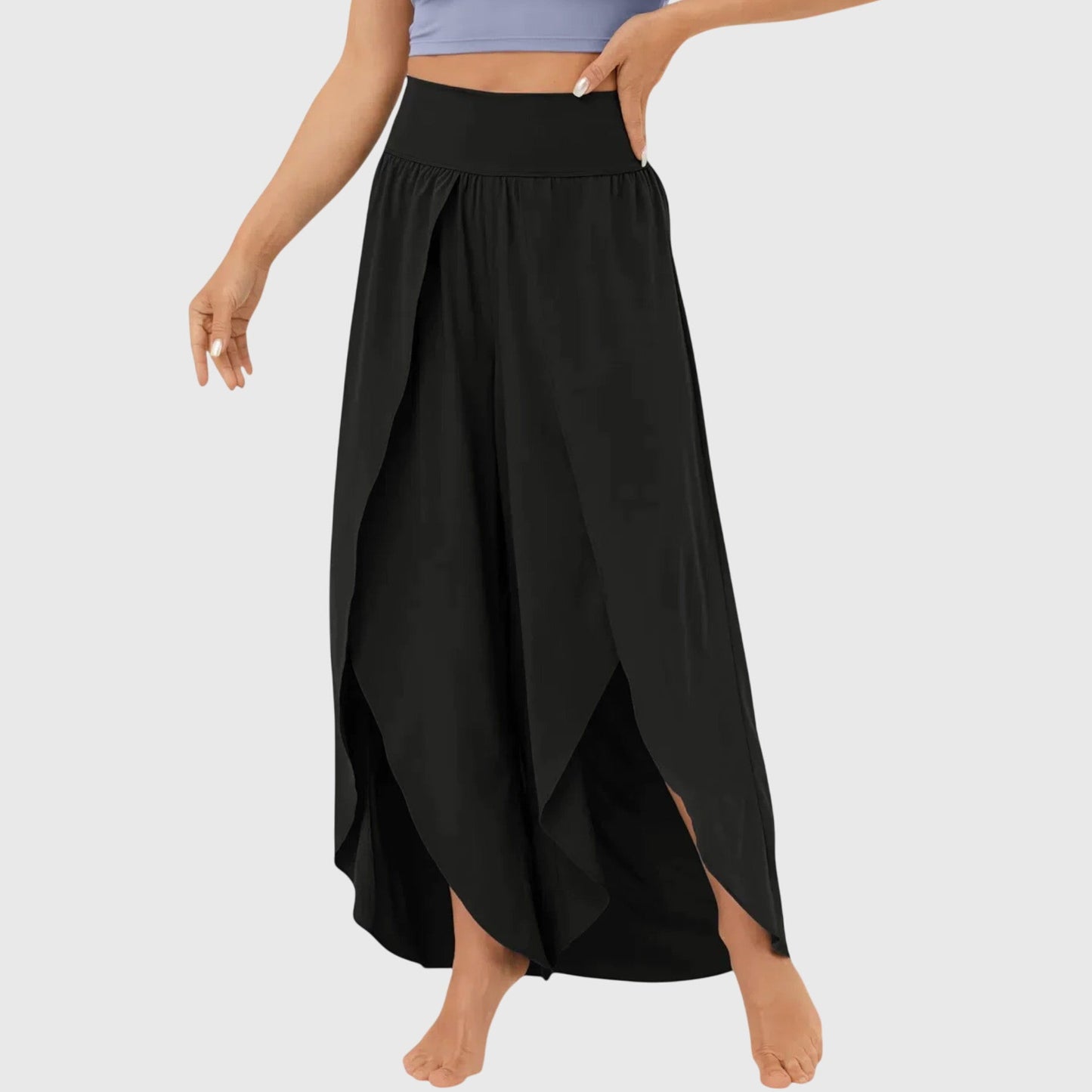Solene | Women’s Boho Wide Leg Split Hem Pants