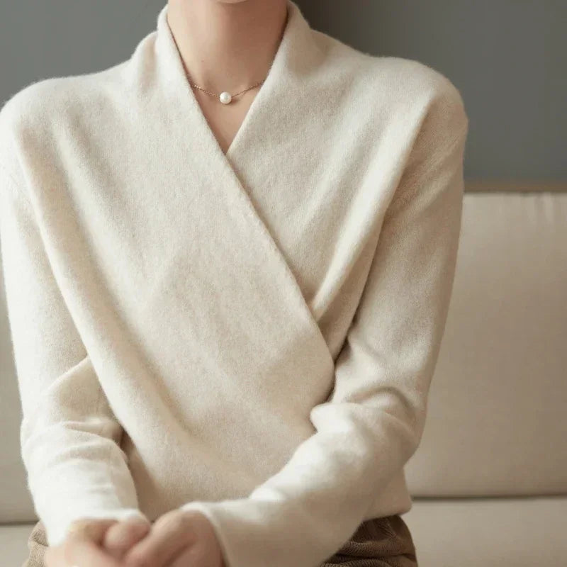 Daphne | Women’s Soft V-Neck Knit Pullover with Relaxed Fit