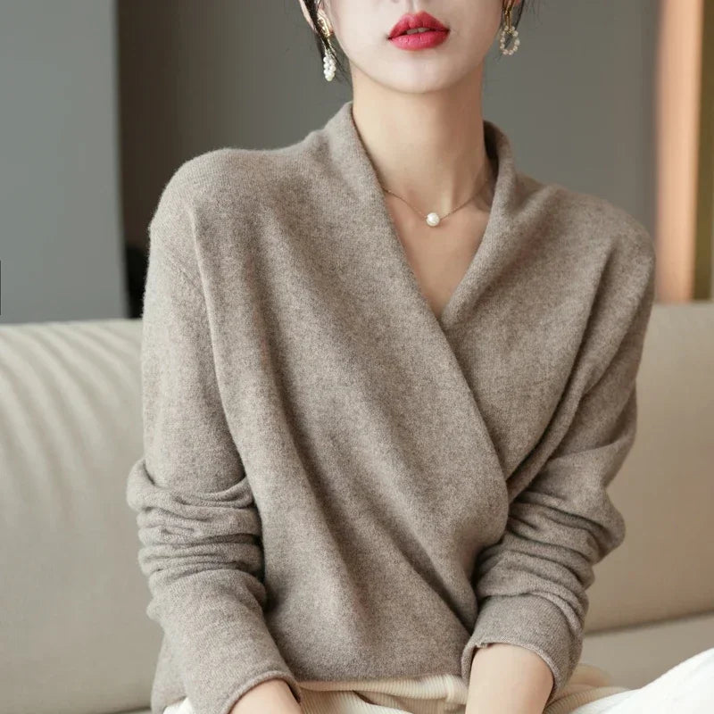 Daphne | Women’s Soft V-Neck Knit Pullover with Relaxed Fit