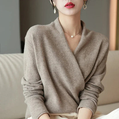 Daphne | Women’s Soft V-Neck Knit Pullover with Relaxed Fit