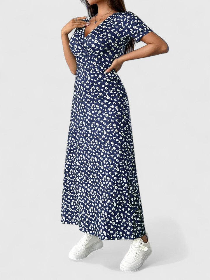 Annalise | Women’s Floral Flutter Sleeve Maxi Dress