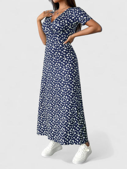 Annalise | Women’s Floral Flutter Sleeve Maxi Dress