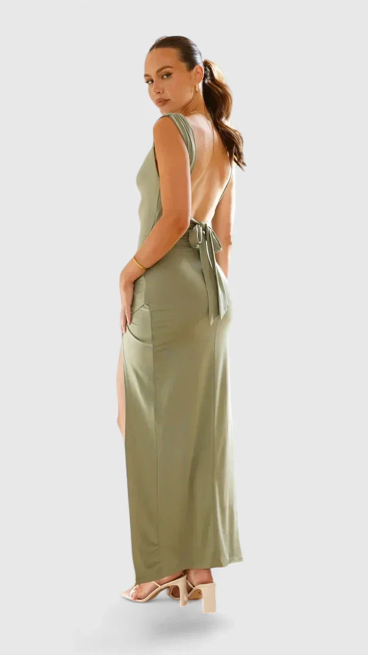Shynna | Women’s Elegant Sleeveless Slit Maxi Dress