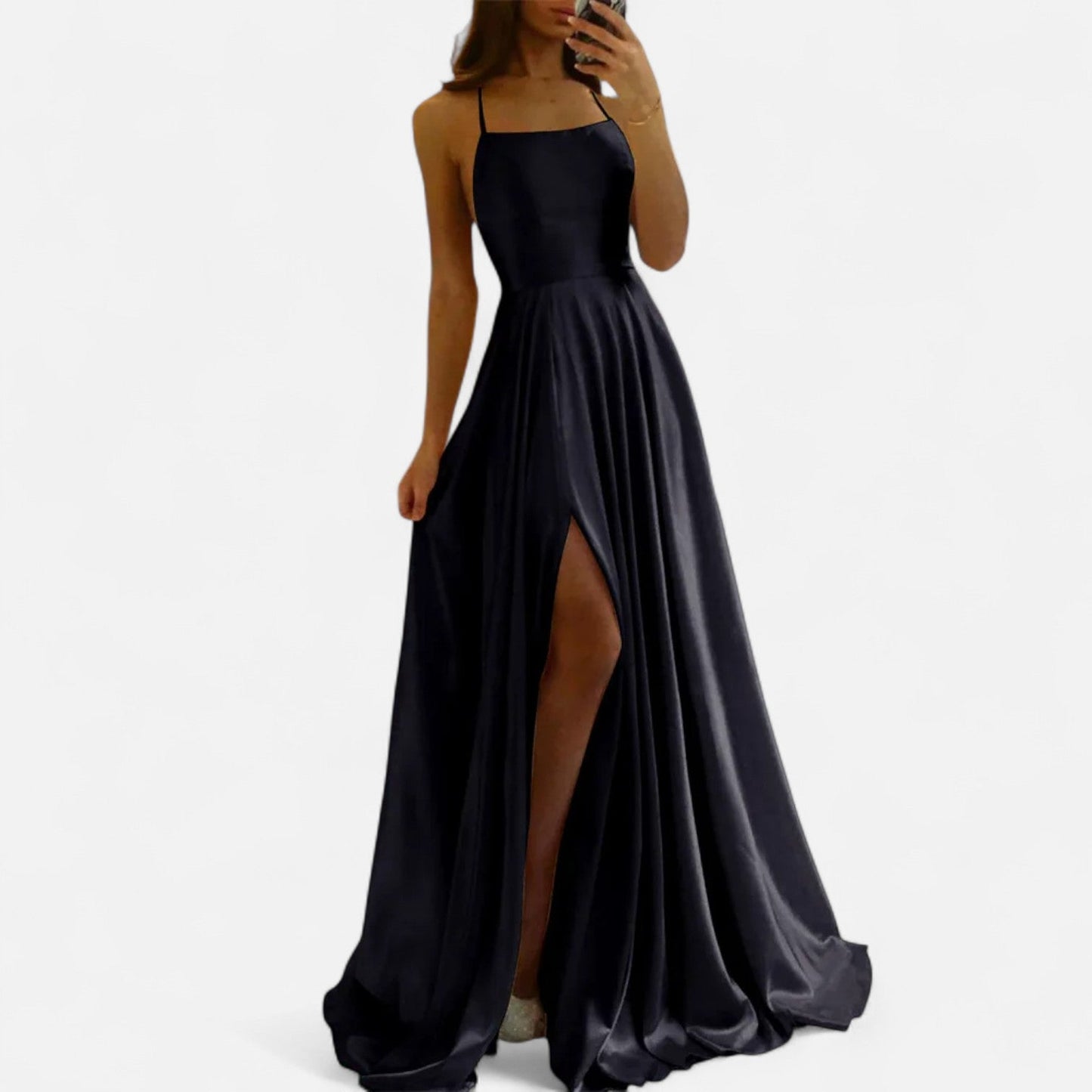 Soraya | Women’s Modern Fit Satin Slit Maxi Dress