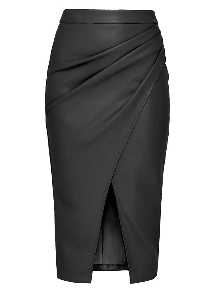 Isabelle | Women’s Sculpted Wrap Midi Skirt