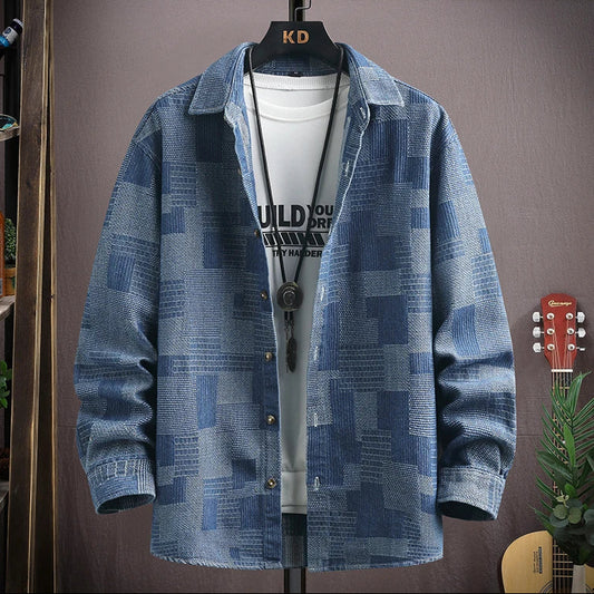 Preston | Men’s Patterned Denim Cadigan