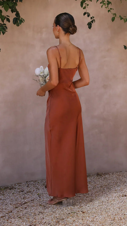 Blaire | Women’s Spring Satin Slip Maxi Dress