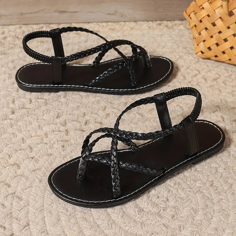 Dahlia | Women’s Comfortable Flat Sandals with Crisscross Straps