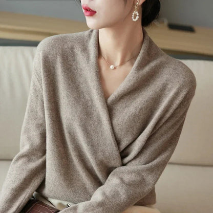 Daphne | Women’s Soft V-Neck Knit Pullover with Relaxed Fit
