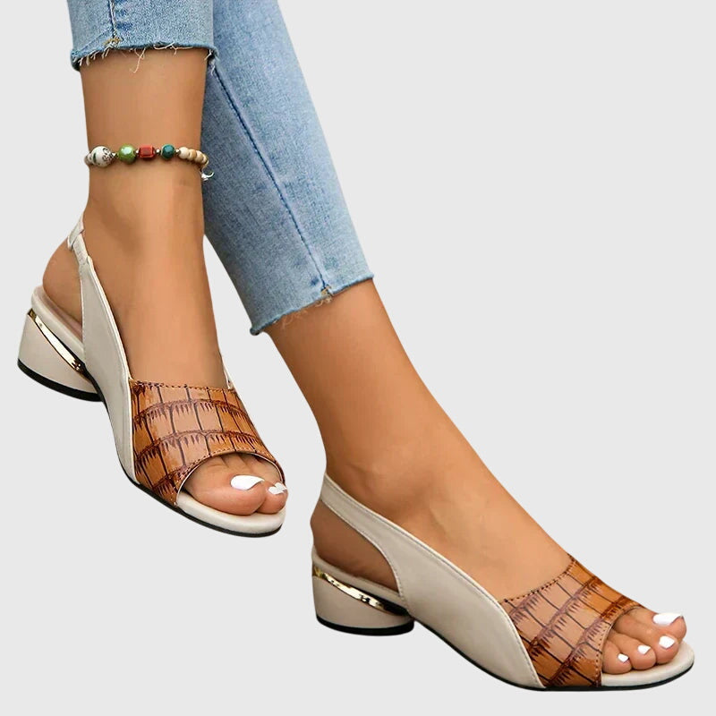 Ariana | Women’s Colorblock Peep Toe Slingback Heel Sandals