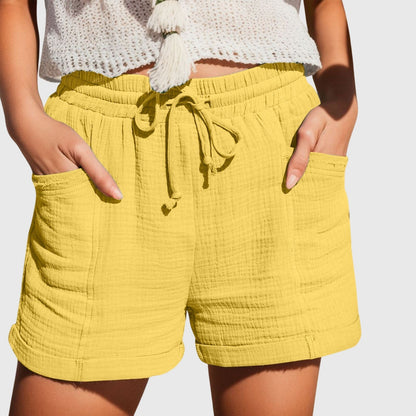 Arlette | Women’s Elegant Drawstring Linen Blend Shorts