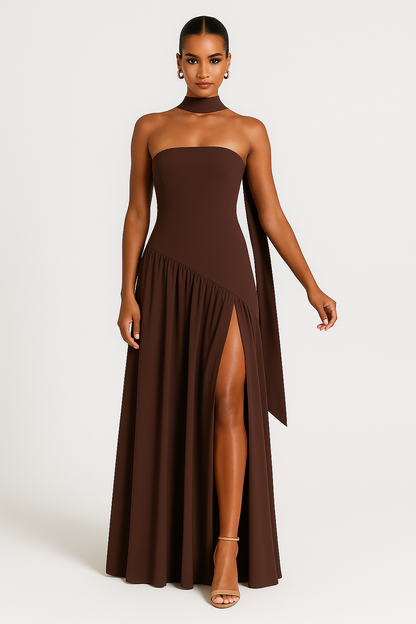 Savannah | Women’s Strapless Slit Maxi Dress