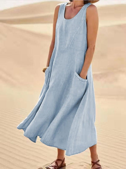 Morgan | Women’s Sleeveless Pocket Maxi Casual Dress