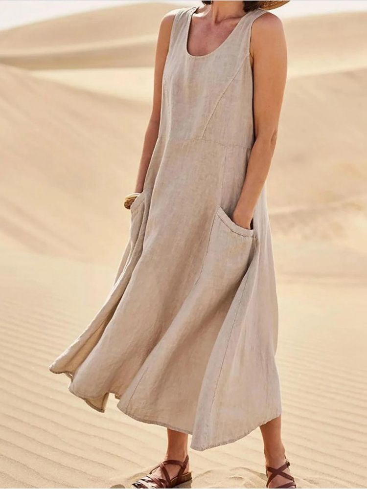 Morgan | Women’s Sleeveless Pocket Maxi Casual Dress