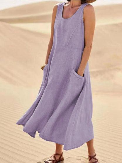 Morgan | Women’s Sleeveless Pocket Maxi Casual Dress