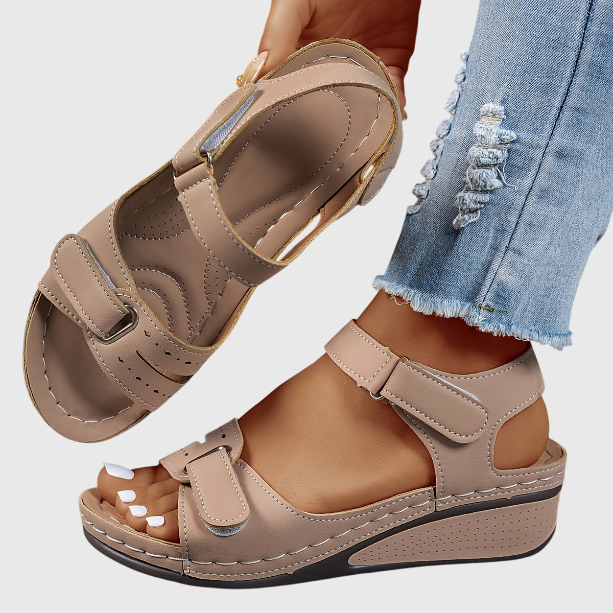 Reagan | Women’s Orthopedic Adjustable Wedge Sandals