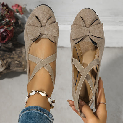 Elowen | Women’s Sophisticated Bow Detail Wedge Loafers