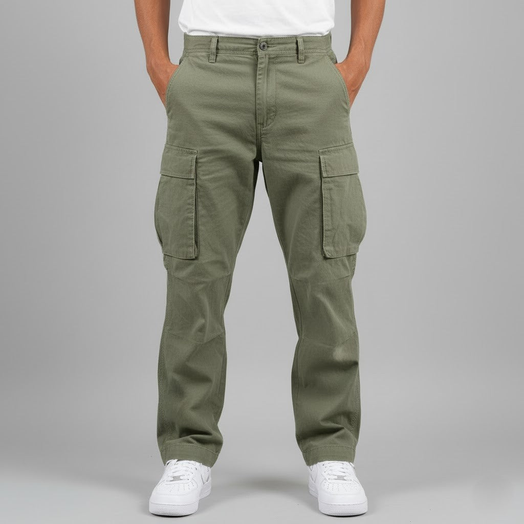 Percival | Men’s Relaxed Fit Cargo Trousers with Side Pockets