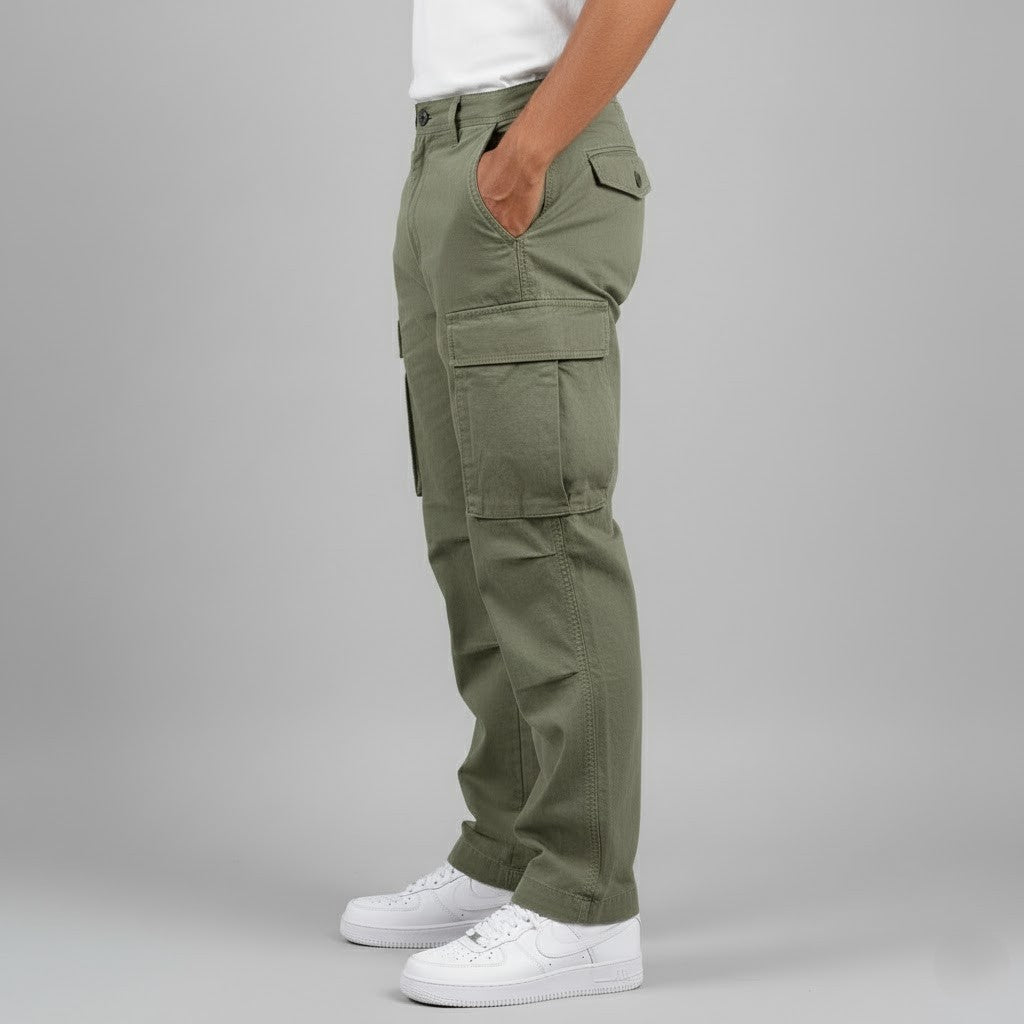 Percival | Men’s Relaxed Fit Cargo Trousers with Side Pockets