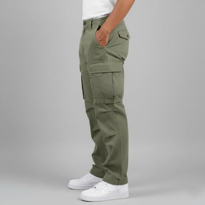 Percival | Men’s Relaxed Fit Cargo Trousers with Side Pockets