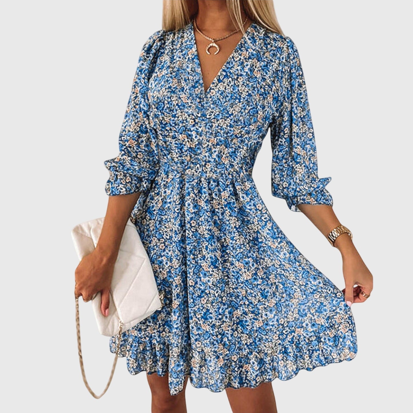 Paisley | Women’s Floral Puff Sleeve Ruffle Dress