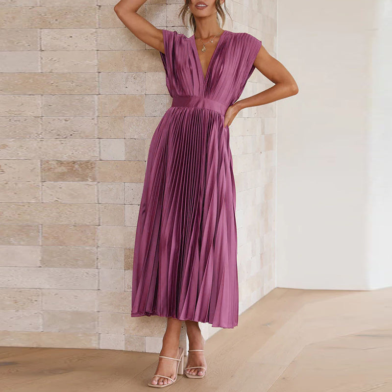 Vivienne | Women’s Elegant Sleeveless V-Neck Dress