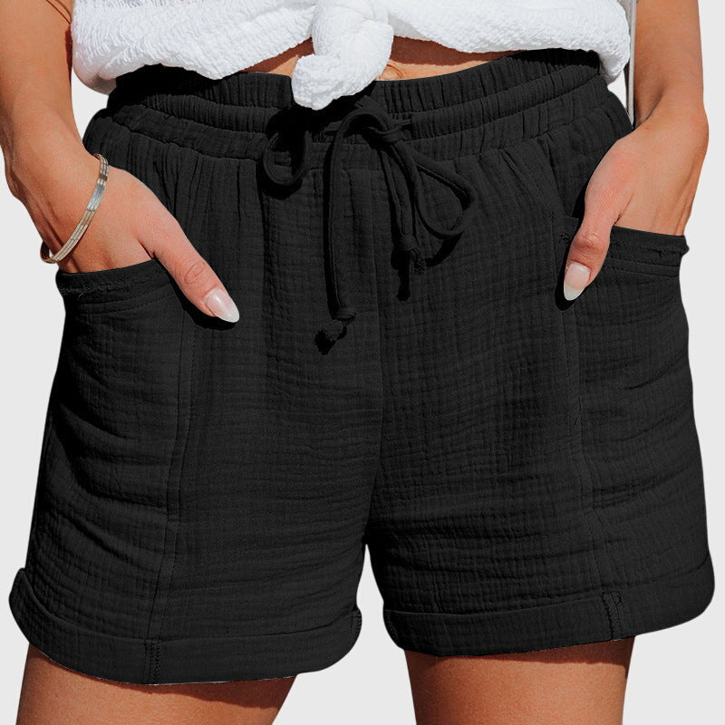 Arlette | Women’s Elegant Drawstring Linen Blend Shorts