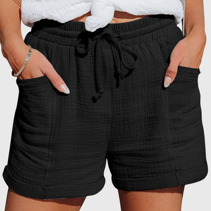 Arlette | Women’s Elegant Drawstring Linen Blend Shorts