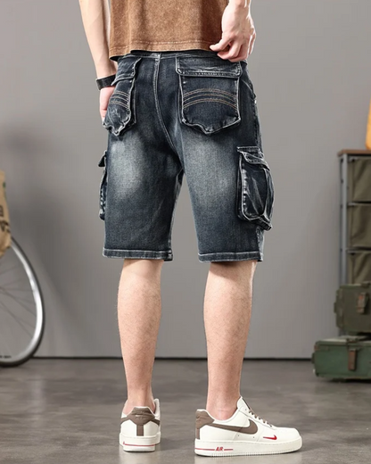 Declan | Men’s Denim Cargo Shorts with Rugged Utility