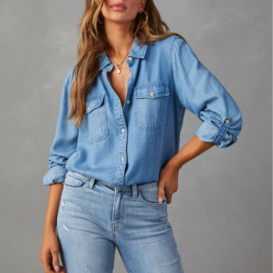 Quinn | Women’s Denim Button-Up Shirt with Relaxed Fit
