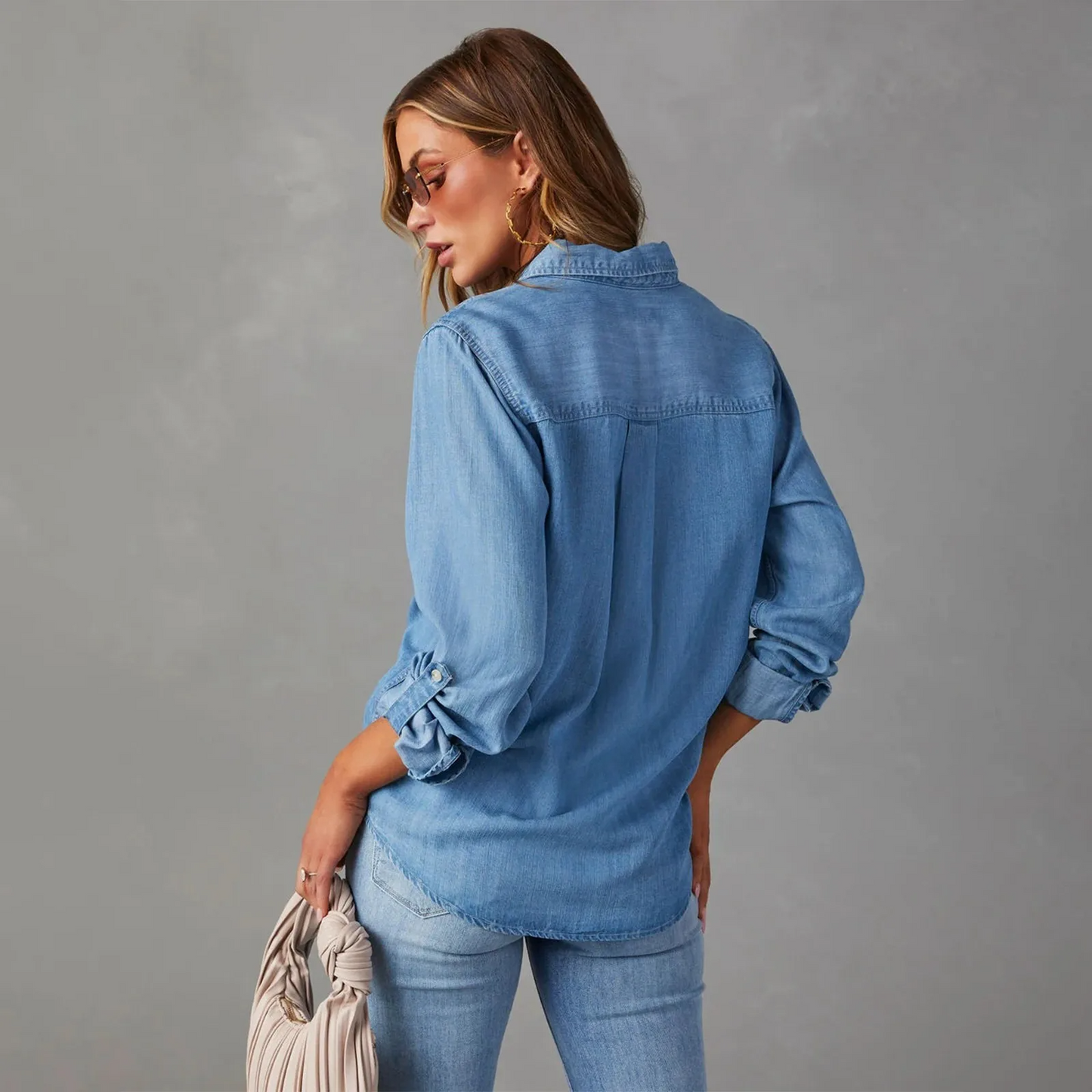 Quinn | Women’s Denim Button-Up Shirt with Relaxed Fit
