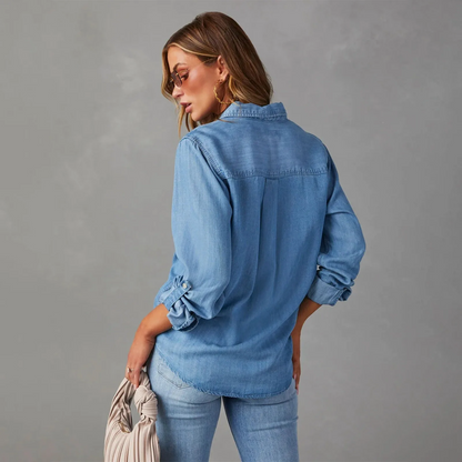 Quinn | Women’s Denim Button-Up Shirt with Relaxed Fit