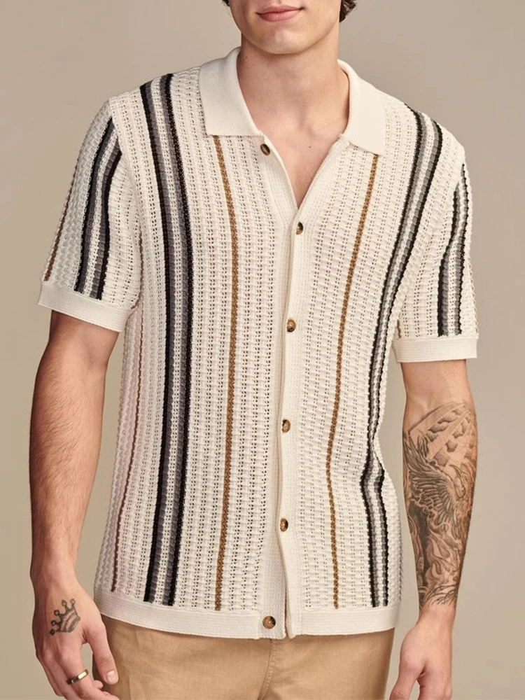 Lorenzo | Men’s Knit Button-Up Shirt