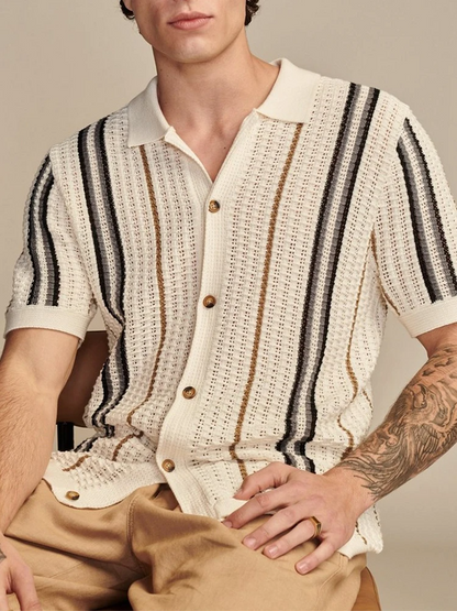 Lorenzo | Men’s Knit Button-Up Shirt