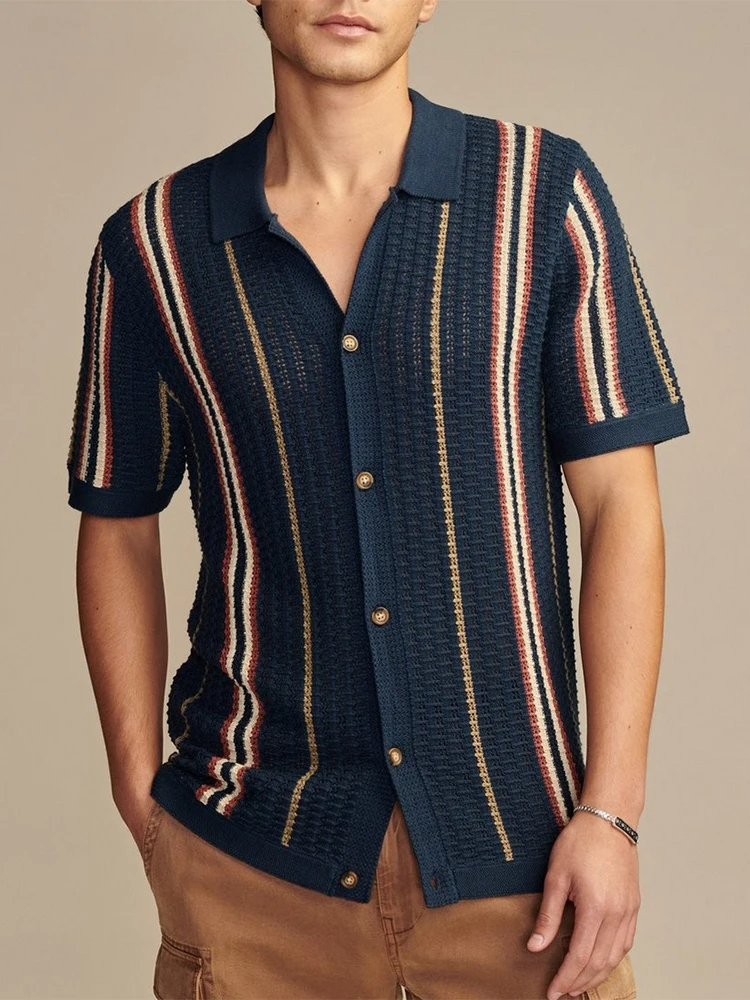 Lorenzo | Men’s Knit Button-Up Shirt