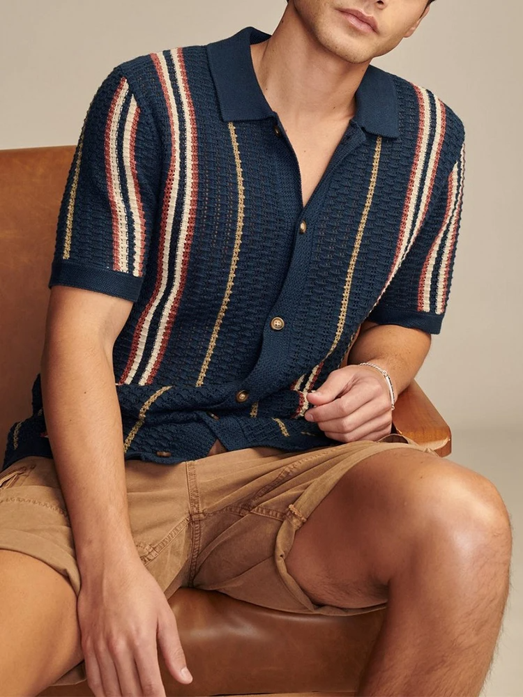 Lorenzo | Men’s Knit Button-Up Shirt