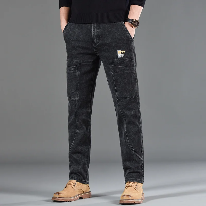 Caleb | Men’s Denim Utility Pants with Reinforced Panels