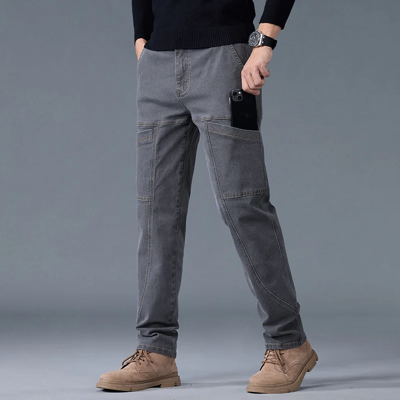 Caleb | Men’s Denim Utility Pants with Reinforced Panels