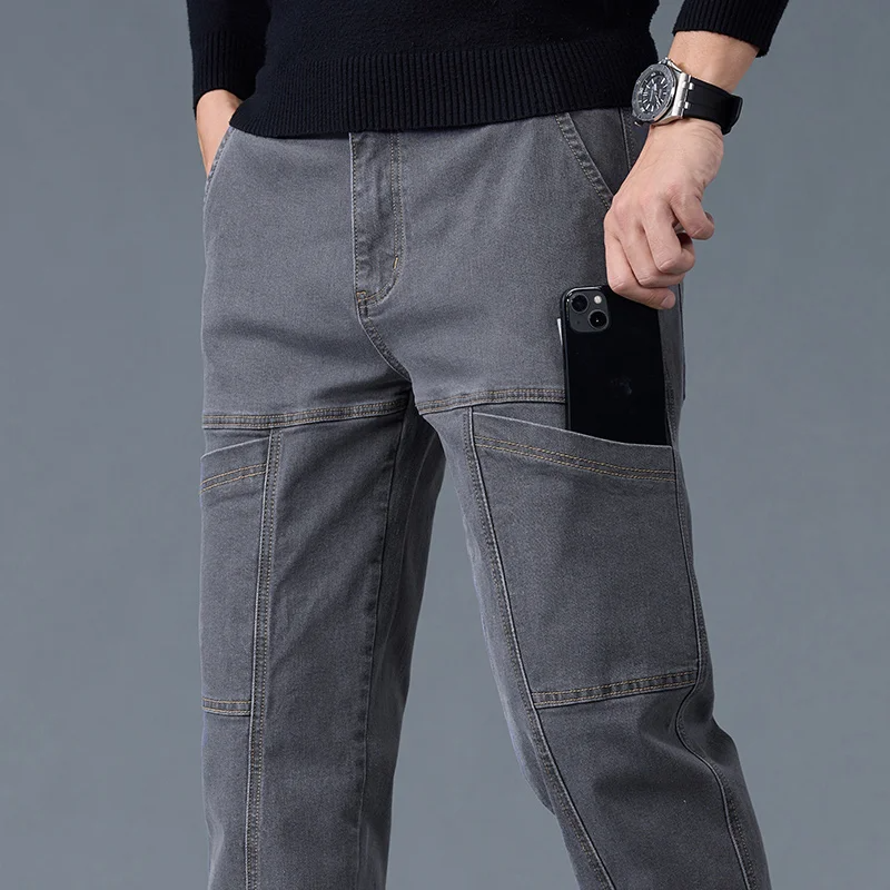 Caleb | Men’s Denim Utility Pants with Reinforced Panels