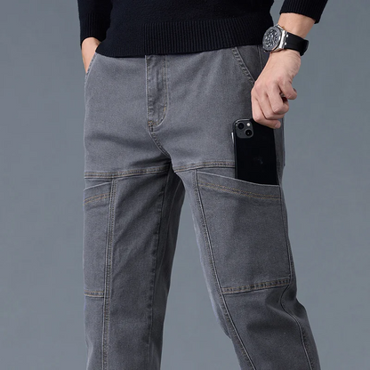 Caleb | Men’s Denim Utility Pants with Reinforced Panels