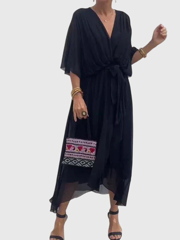 Cambria | Women’s Elegant Tie Waist Maxi Dress