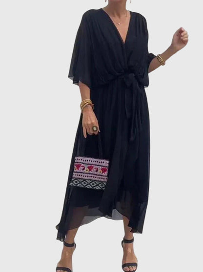 Cambria | Women’s Elegant Tie Waist Maxi Dress