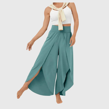 Solene | Women’s Boho Wide Leg Split Hem Pants