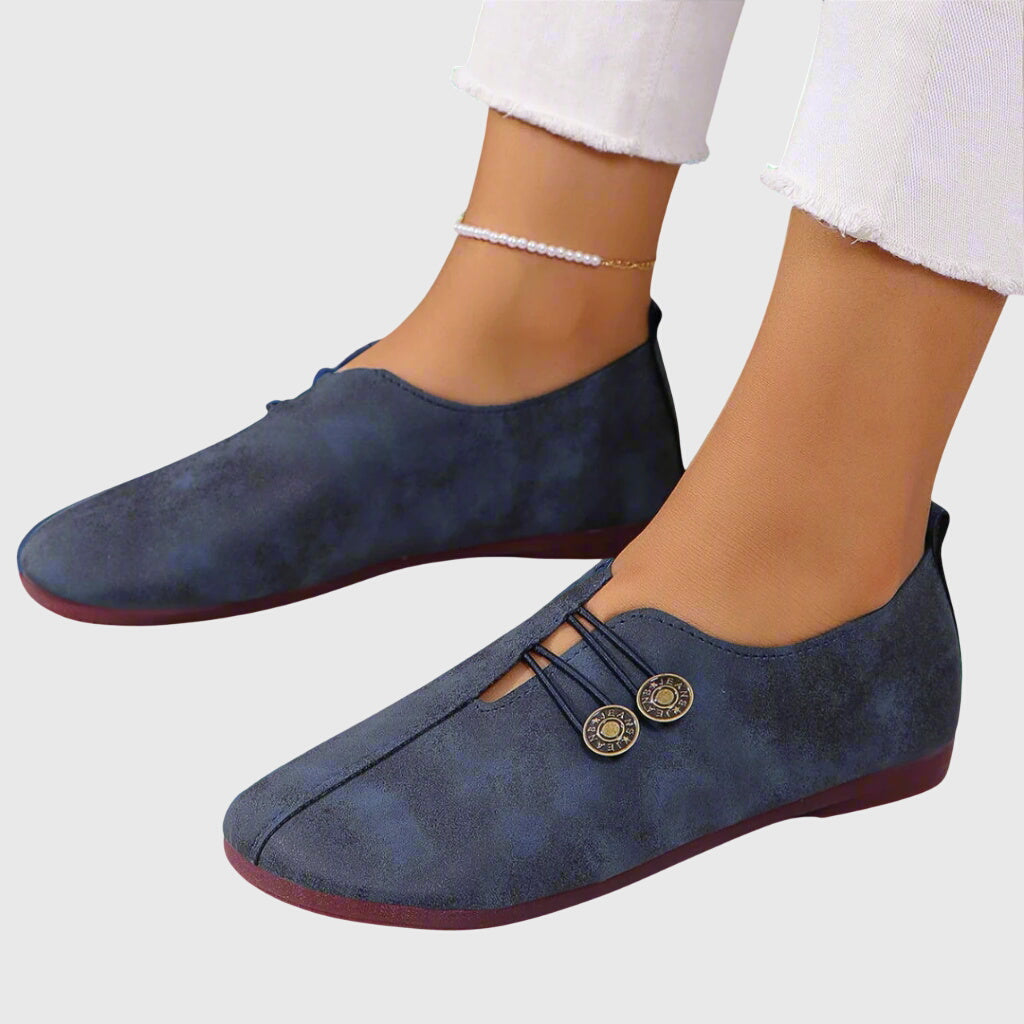 Aubriella | Women’s Spring Casual Slip-On Button Orthopedic Flats